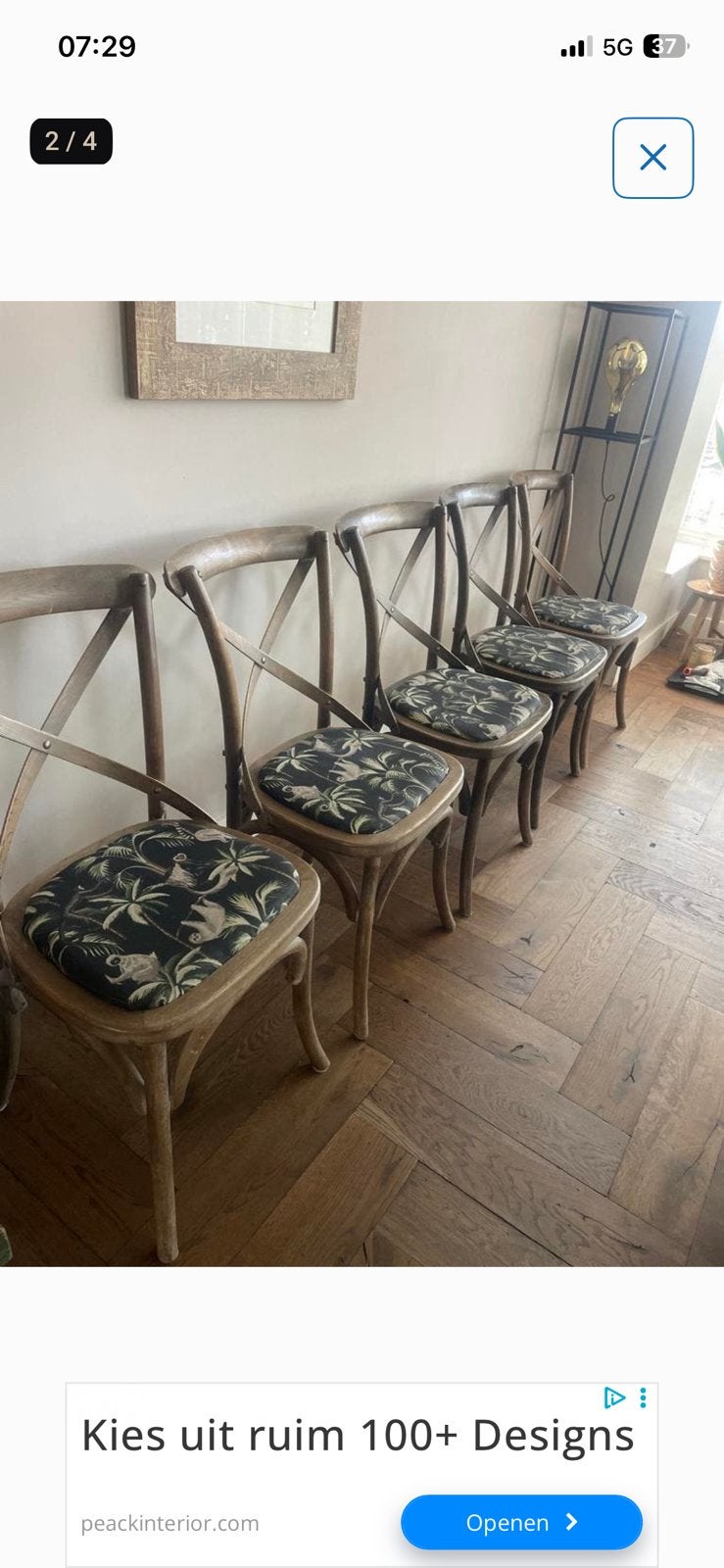 5 eetkamerstoelen Loods 5, Huis en Inrichting, Ophalen