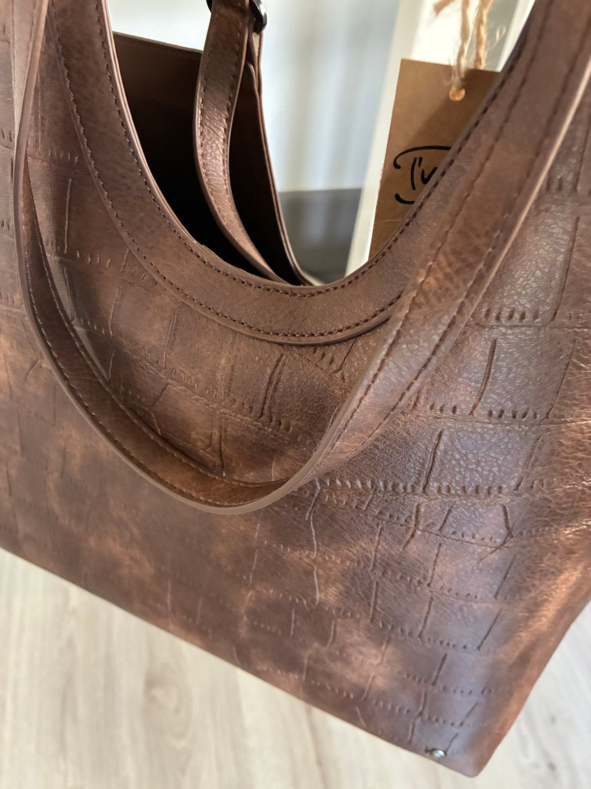 Bruine shopper met krokodillenprint (nieuw met kaartje), Ophalen of Verzenden, Nieuw, Bruin, Shopper