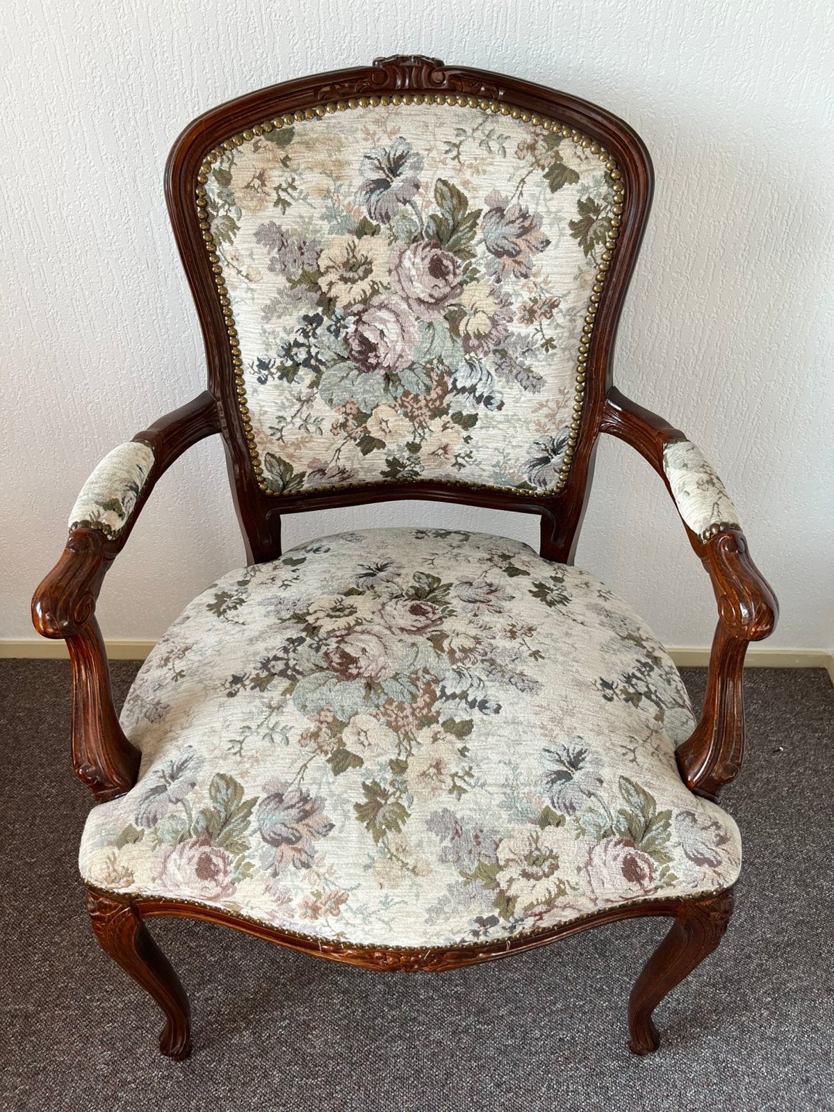 Mooie dames fauteuil met gobelin stof., Ophalen