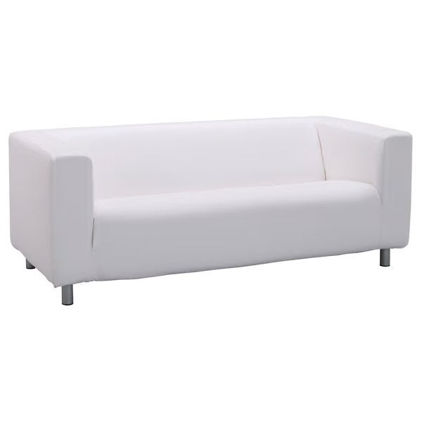 Klippan bank wit met een zwarte hoes, Ophalen, 150 tot 200 cm, Tweepersoons, 75 tot 100 cm