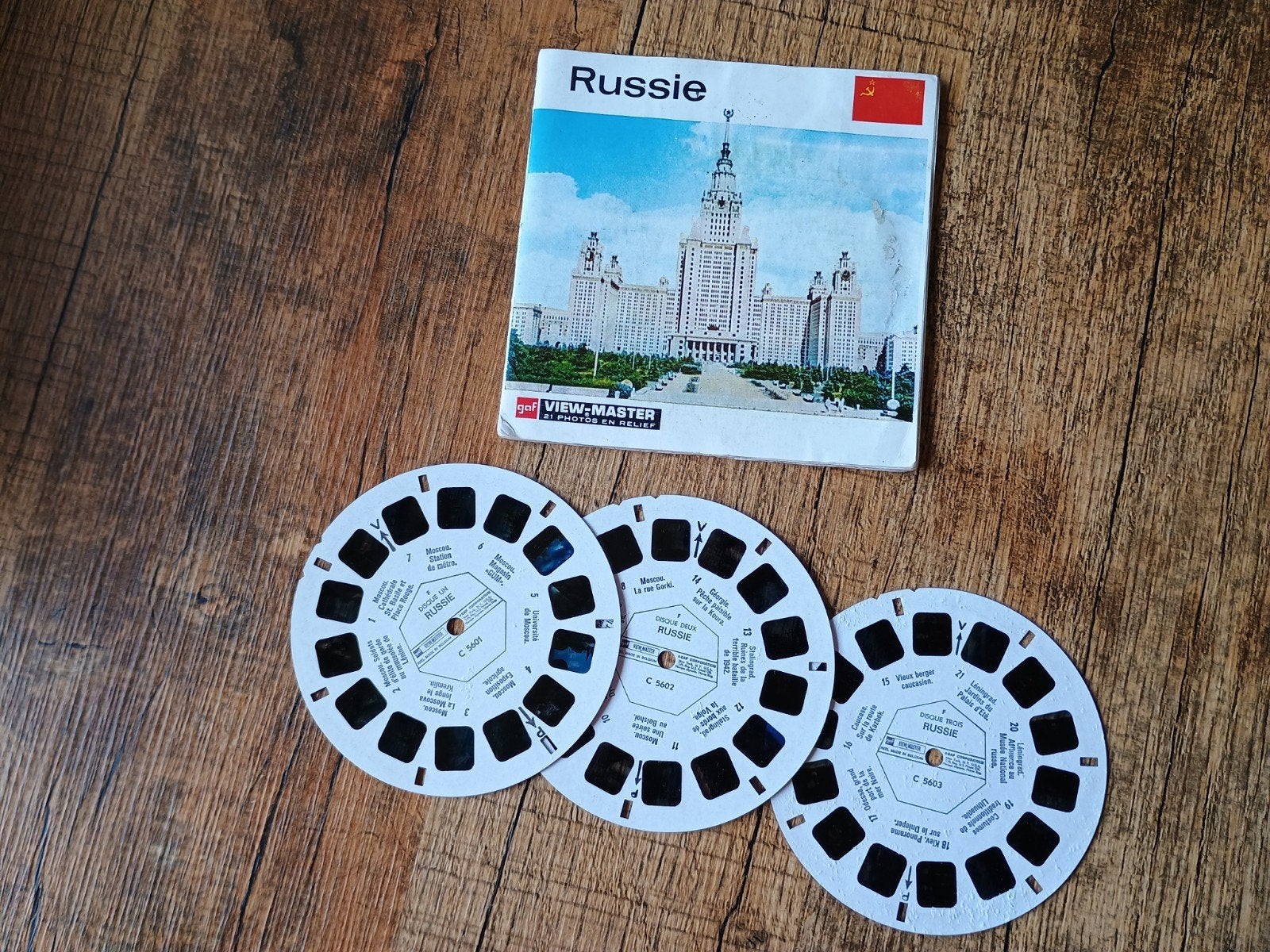 Oude Viewmaster schijfjes - Rusland - Franstalig, Ophalen of Verzenden, Gebruikt