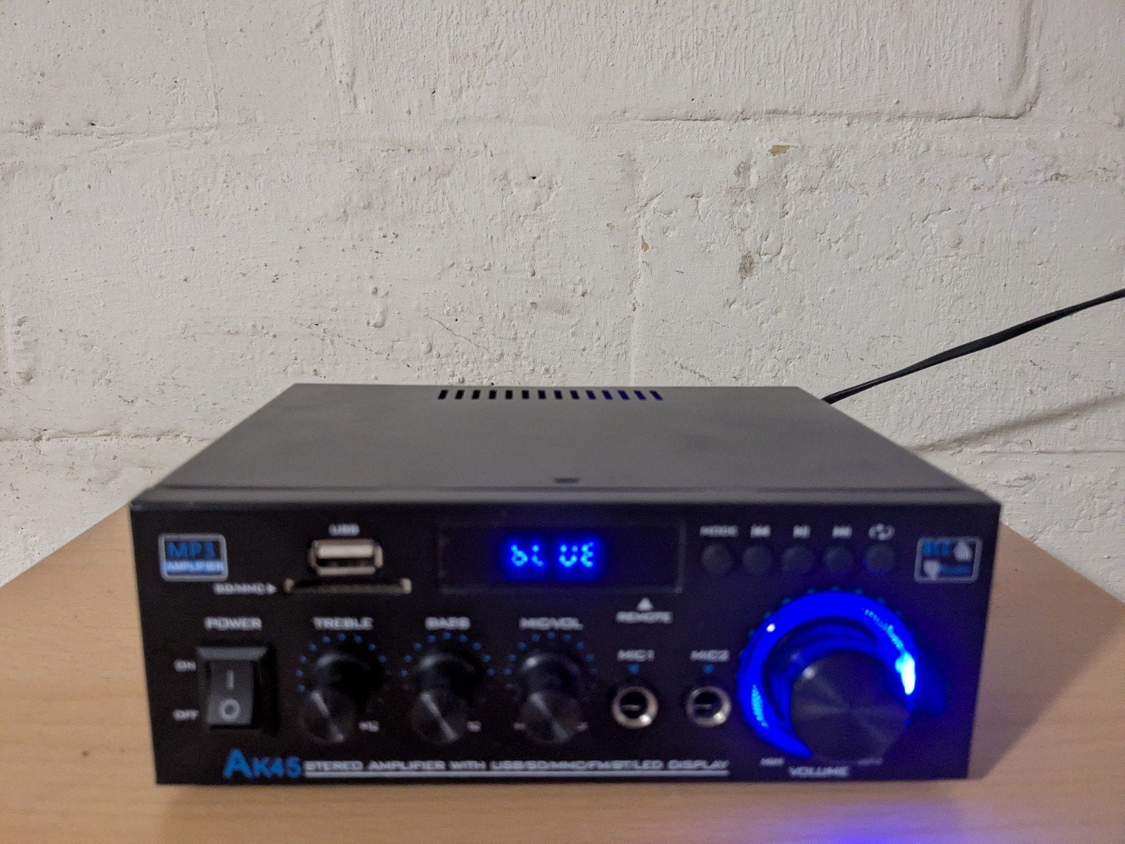 AK45 Stereo mini Versterker met USB/SD/FM/BT/LED Display, Ophalen of Verzenden