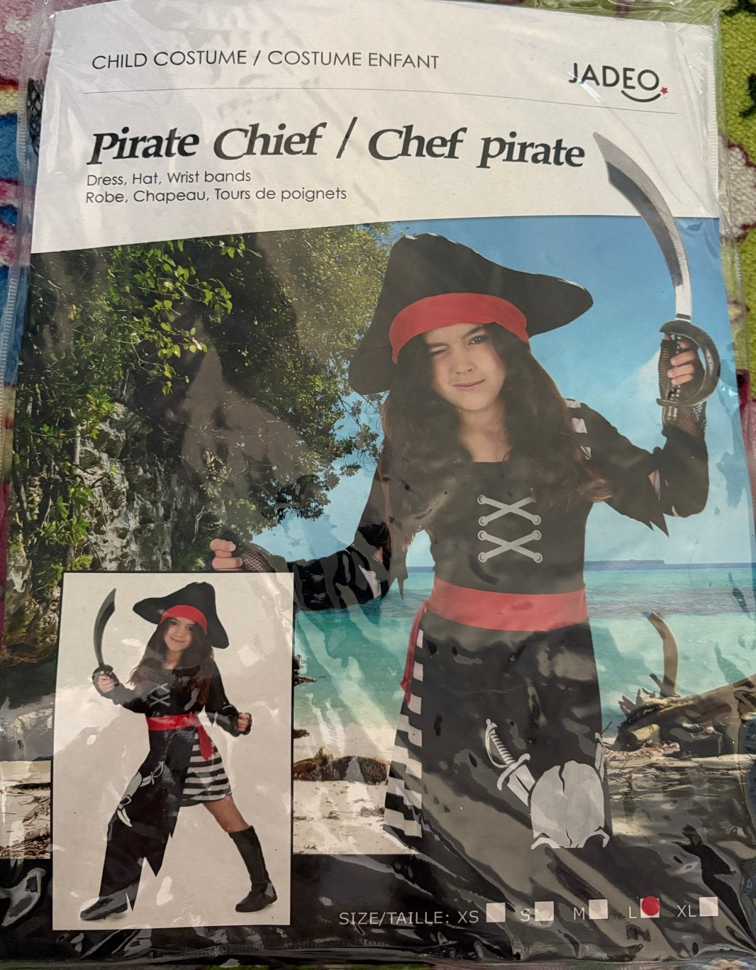Piratenkostuum voor kinderen met accessoires, Ophalen, Zo goed als nieuw, 134 t/m 140, Meisje