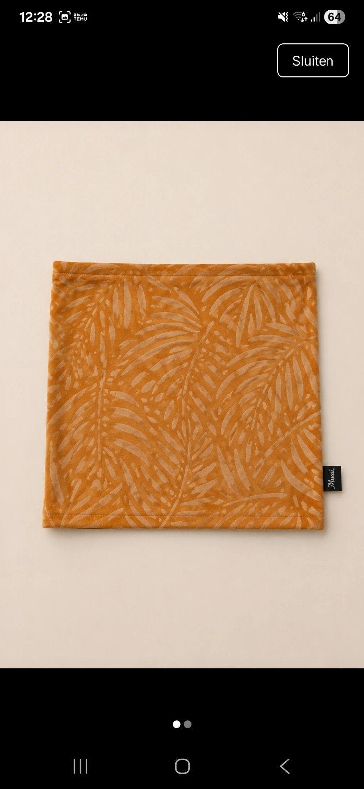 Kussenhoes 45x45 cm met bladerenprint, Ophalen of Verzenden