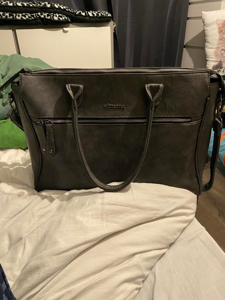 Wimona laptop tas / schooltas, Aktetas of Boekentas, Ophalen of Verzenden, Grijs, Gebruikt