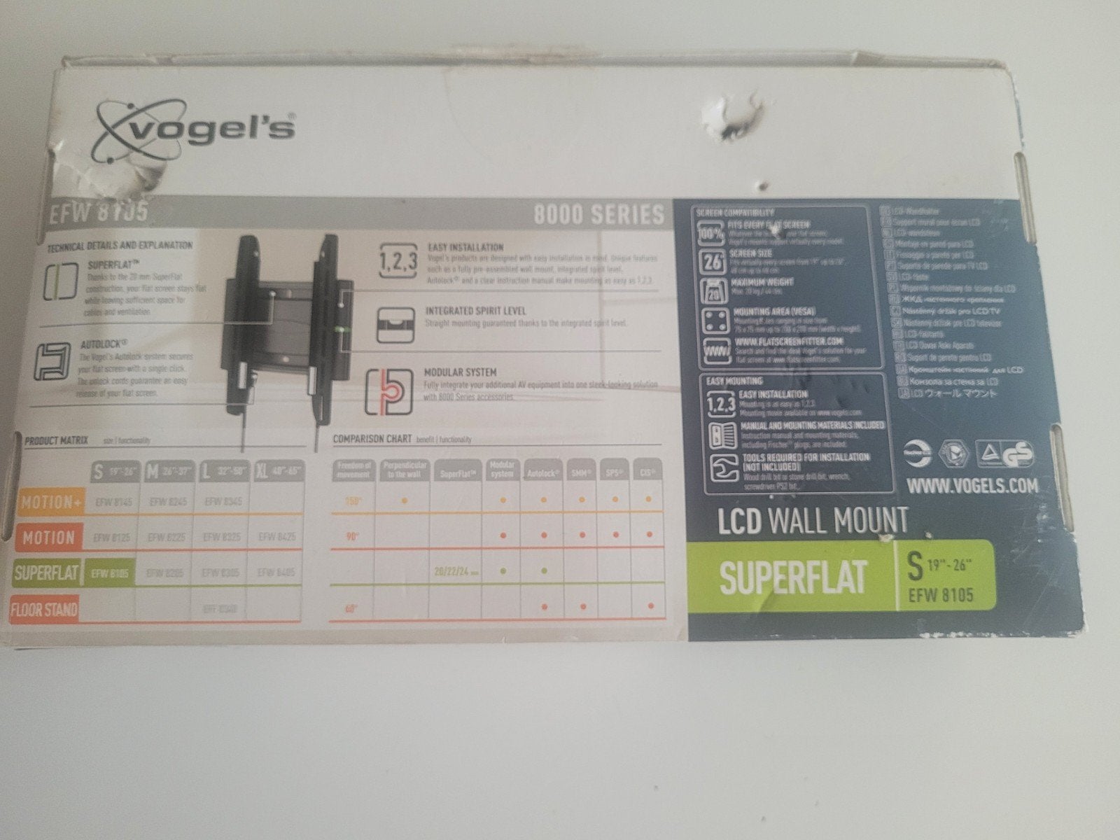 Vogel's SuperFlat EFW 8105 LCD Muurbeugel (19"-26"), Ophalen of Verzenden