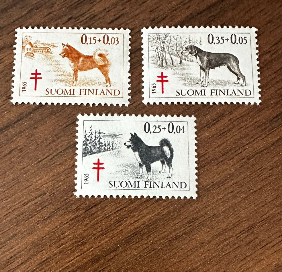 Finland 1965 anti tbc  met honden ongebruikt, Ophalen of Verzenden, Finland