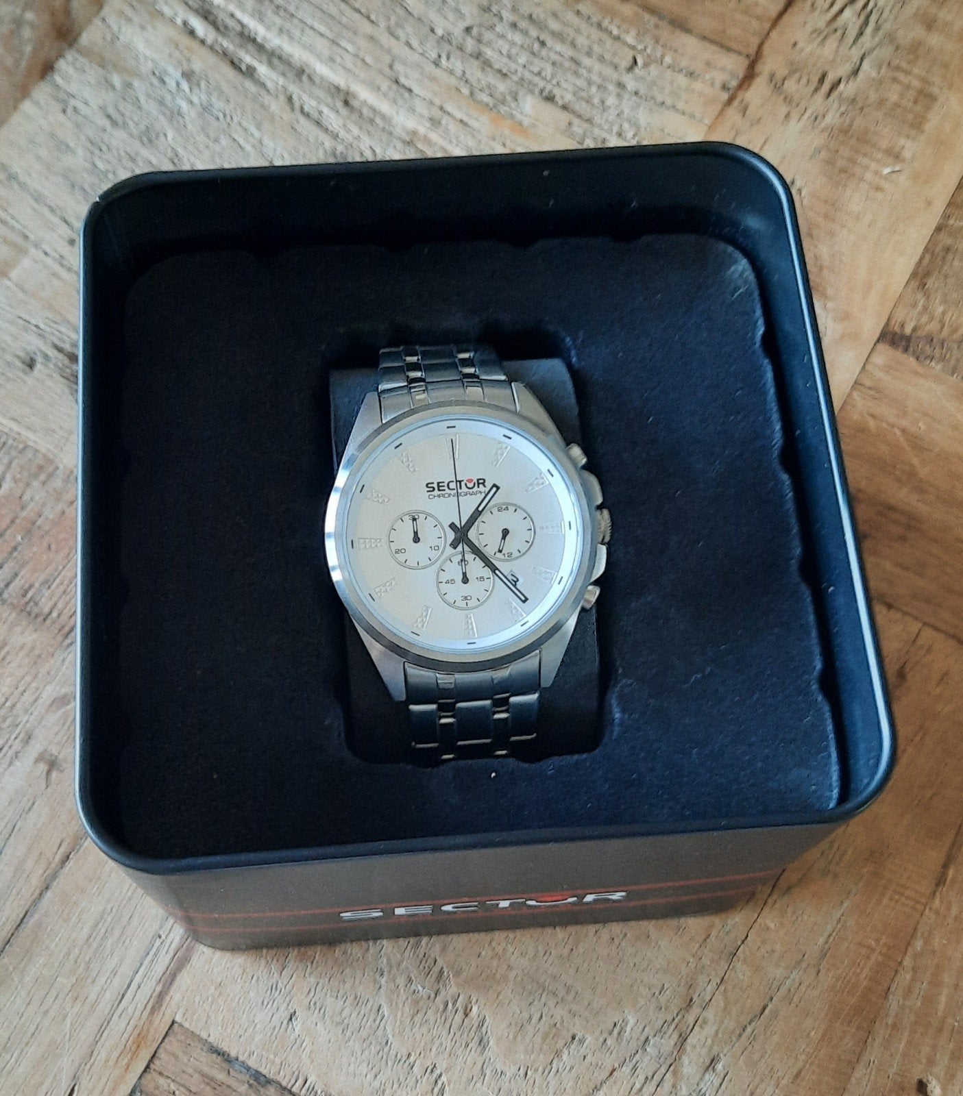 Sector Chronograph Herenhorloge - Zo goed als nieuw, Overige merken, Staal, Staal, Polshorloge