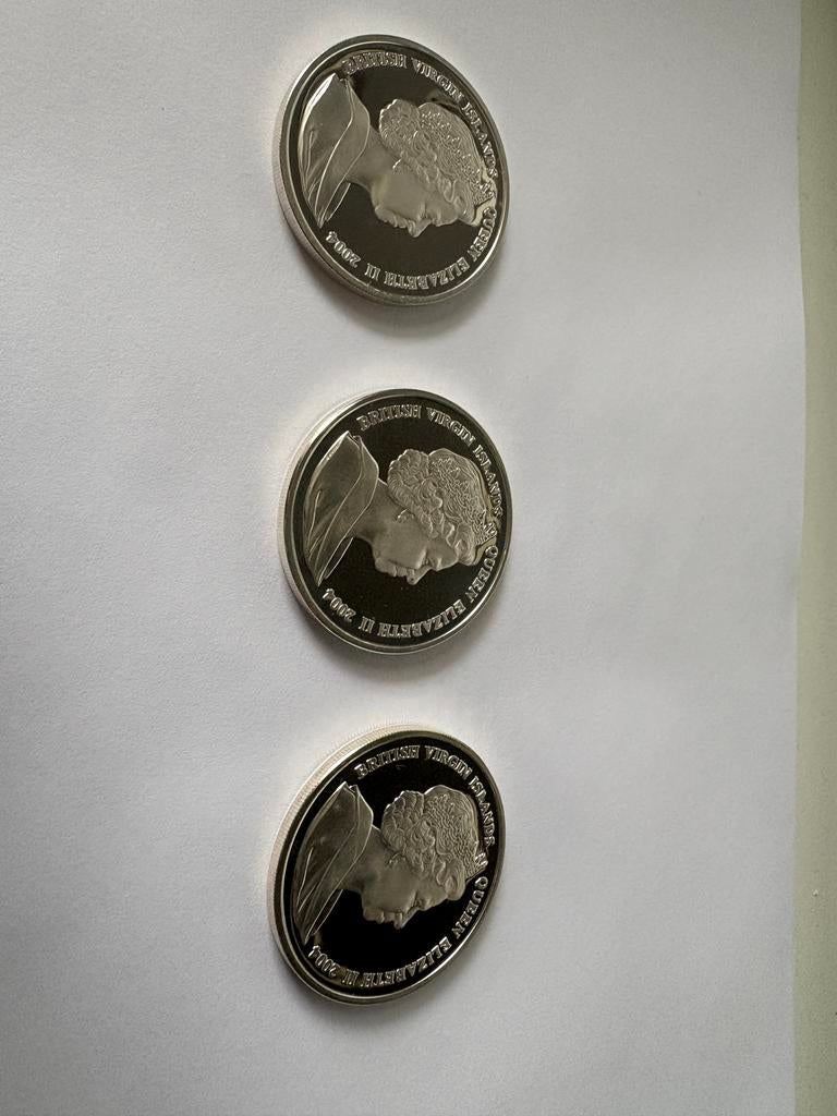 Zilveren D-Day Set 2004 -3x $10 British Virgin Islands (84g), Ophalen of Verzenden, Noord-Amerika, Setje, Zilver