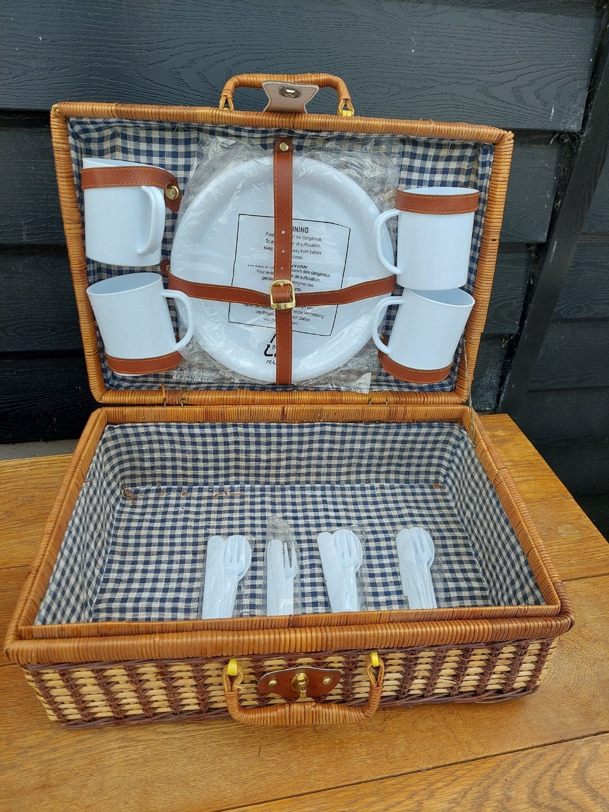 rotan picknickmand rieten picknick mand, Ophalen of Verzenden, Zo goed als nieuw