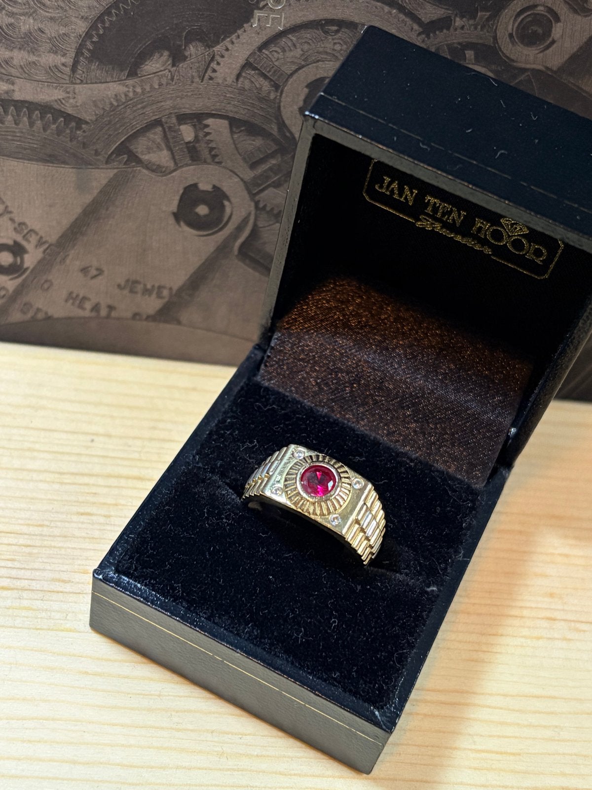 Gouden Rolex-stijl ring, Ophalen of Verzenden, Zo goed als nieuw, 17 tot 18, Dame of Heer