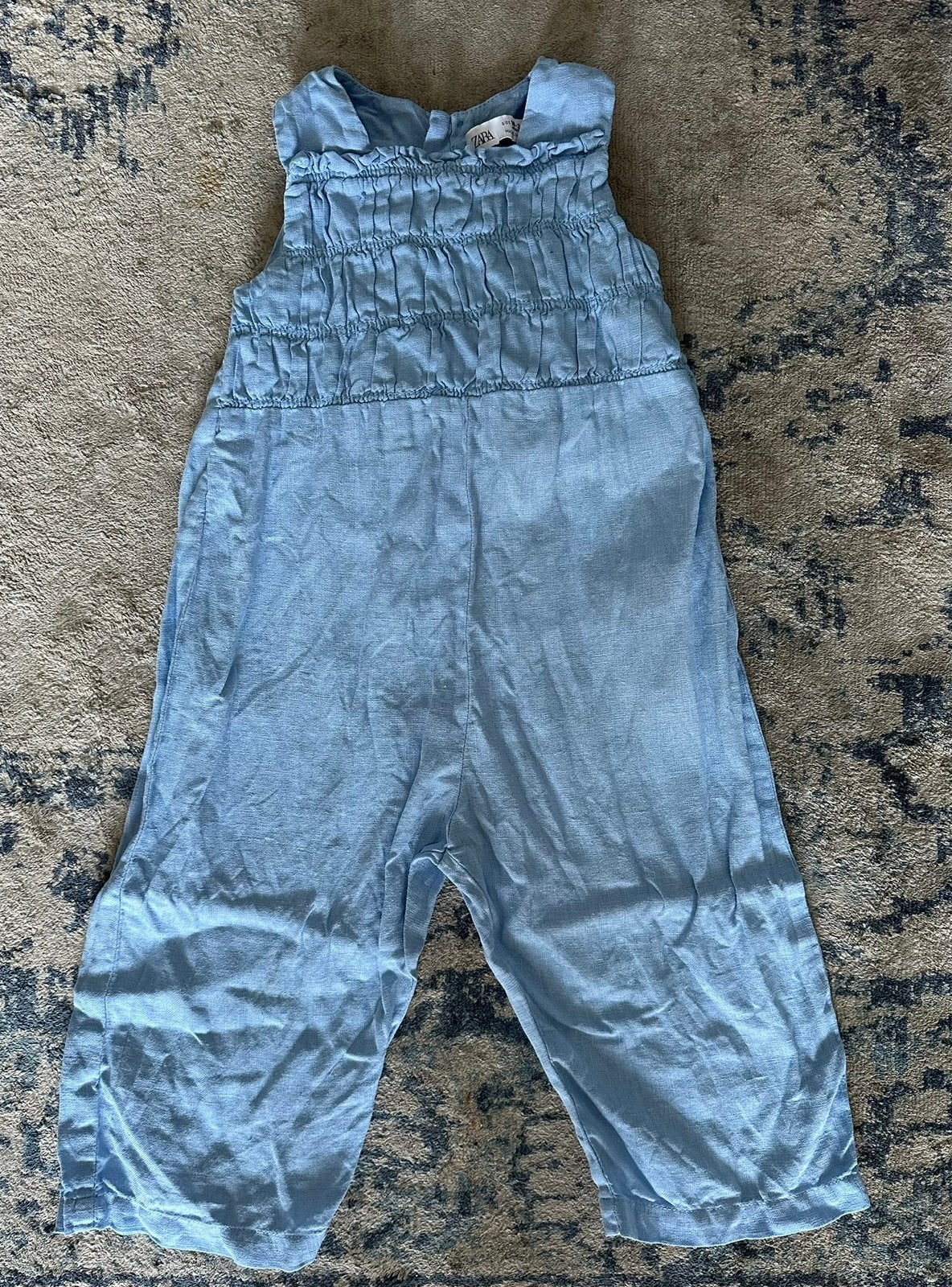 lichtblauwe linnen jumpsuit / salopette Zara maat 92, Ophalen of Verzenden, Nieuw, Meisje, Jurk of Rok