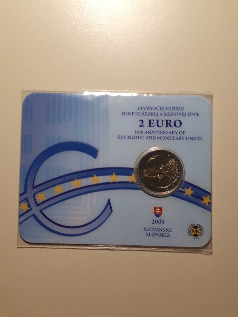 Slowakije 2009: 2 Euro 10 jaar EMU (BU, coincard), Verzenden, Slowakije, 2 euro
