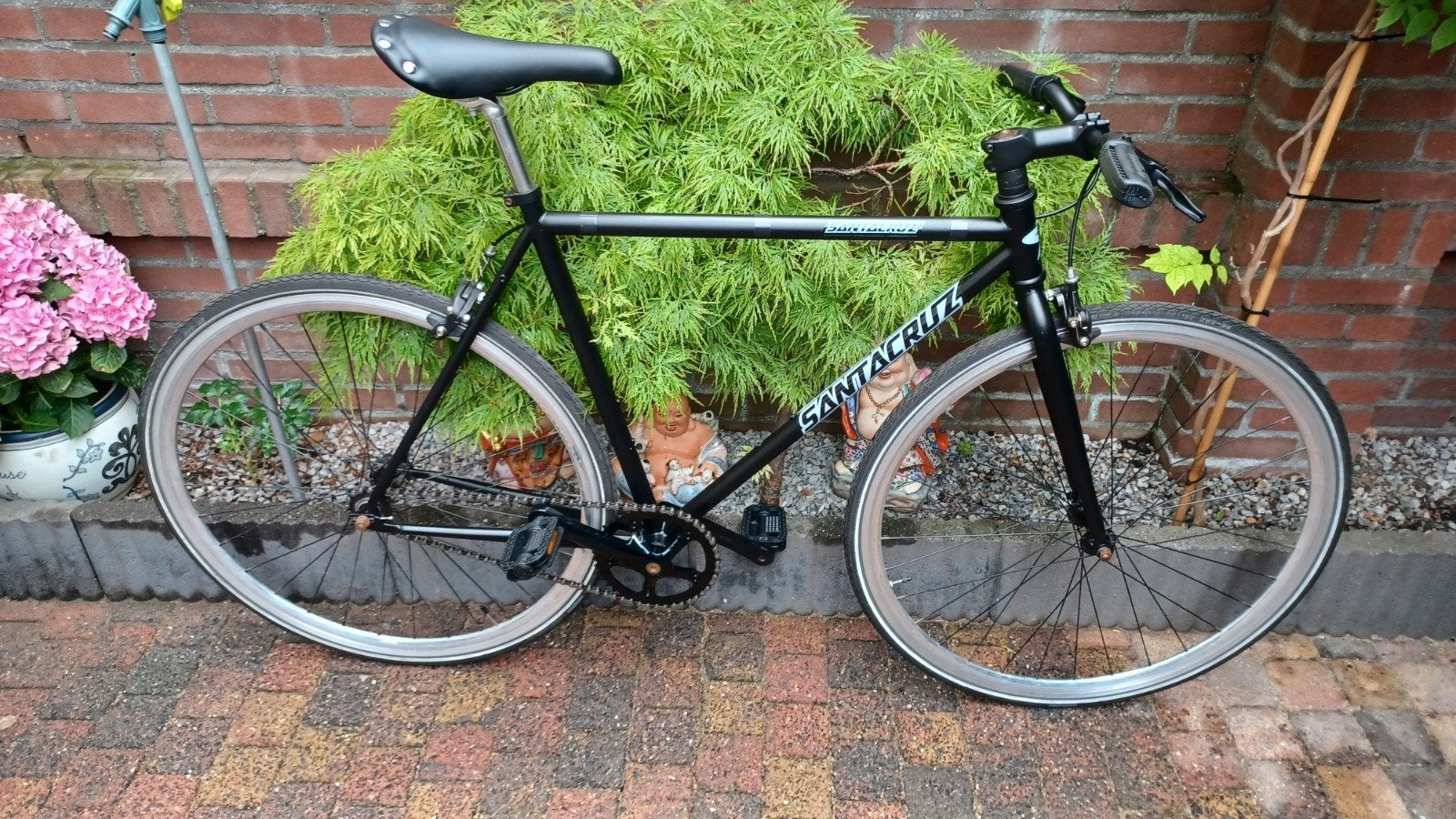 Santa Cruz Fixie/Single Speed Fiets - Zwart, Gebruikt, Velgrem, 53 tot 57 cm, Ophalen