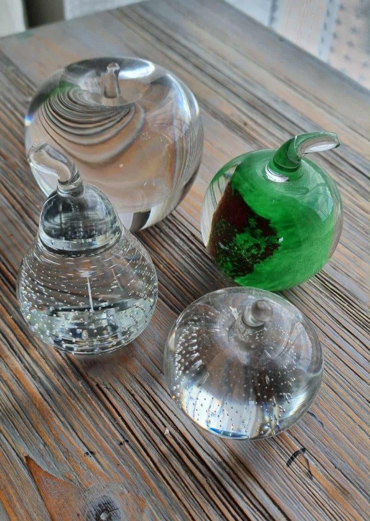 4 x Kristal Glazen bollen presse- papier, Antiek en Kunst, Ophalen of Verzenden
