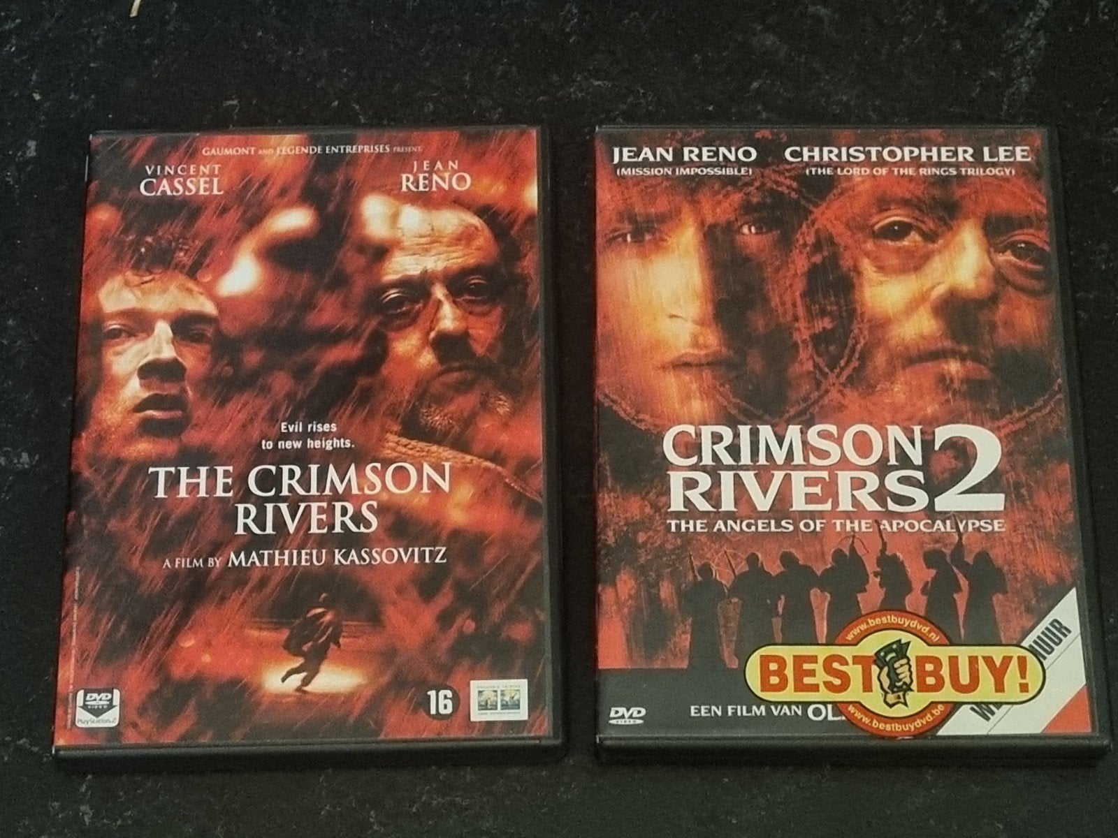 The Crimson Rivers 1 & 2 DVD Boxset - Jean Reno Thriller, Psychologische thriller, Vanaf 16 jaar, Nederlands, Ophalen of Verzenden