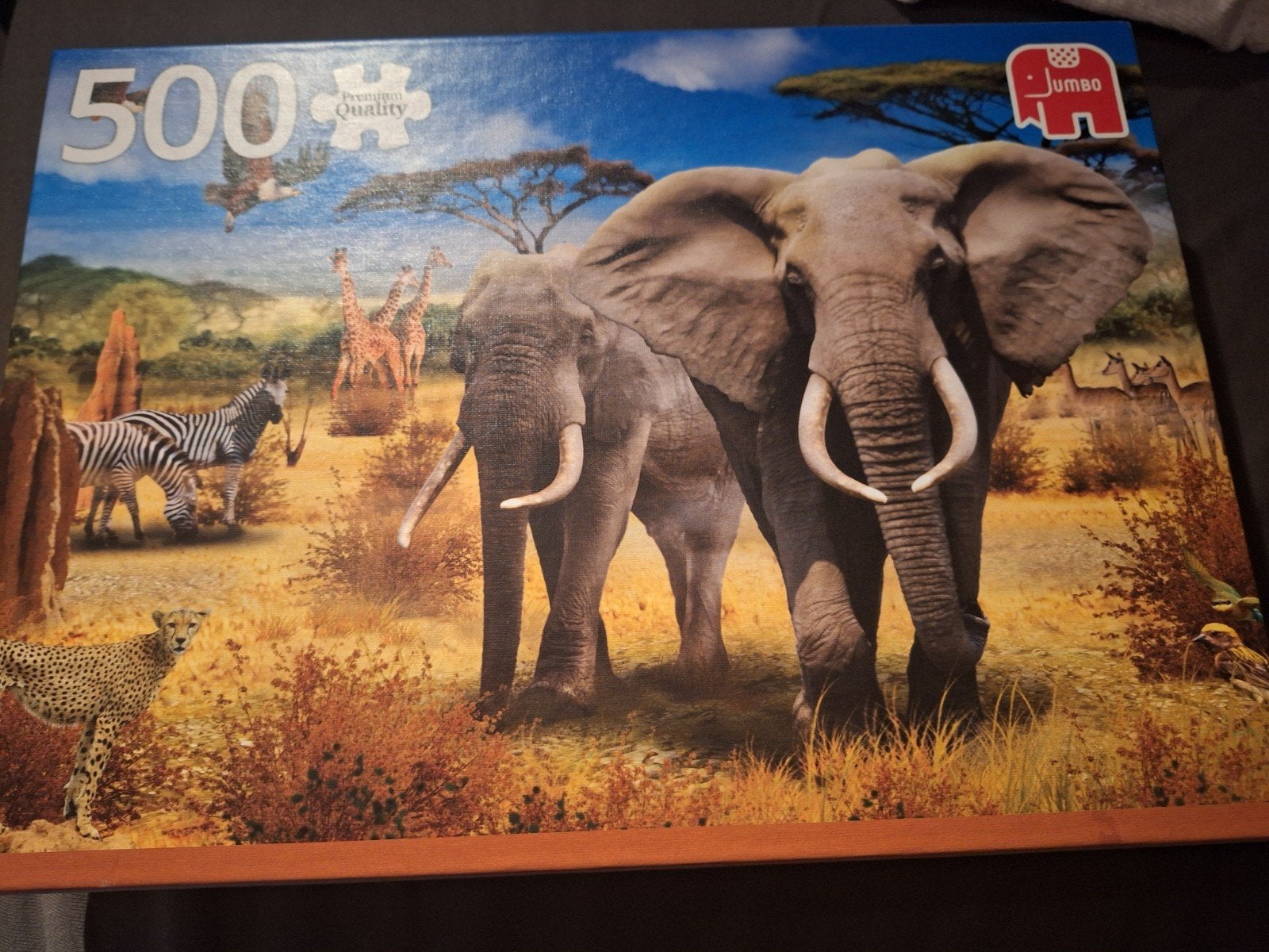 zgan legpuzzel jumbo wilde dieren olifant 500 stukjes, Ophalen of Verzenden, 500 t/m 1500 stukjes, Zo goed als nieuw, Legpuzzel