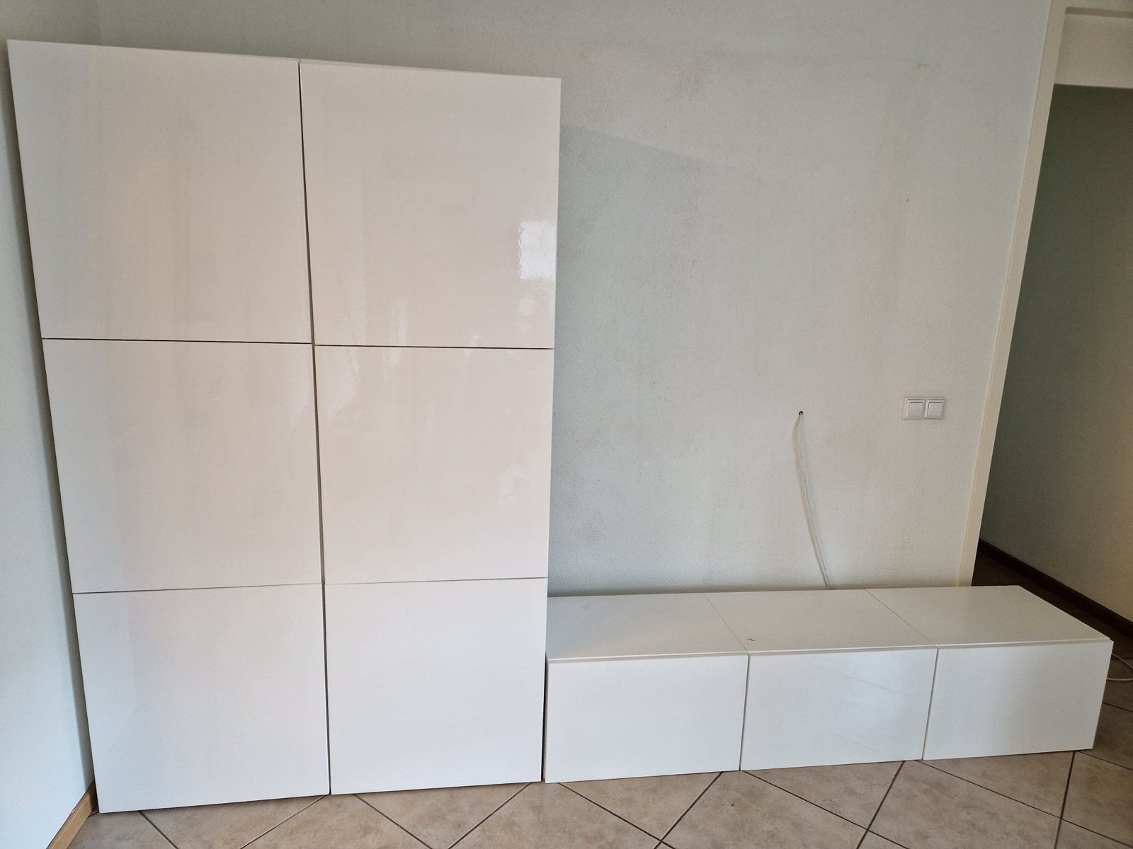 IKEA Besta combinatie - Hoogglans wit, Ophalen, Overige materialen, 100 tot 150 cm, Zo goed als nieuw