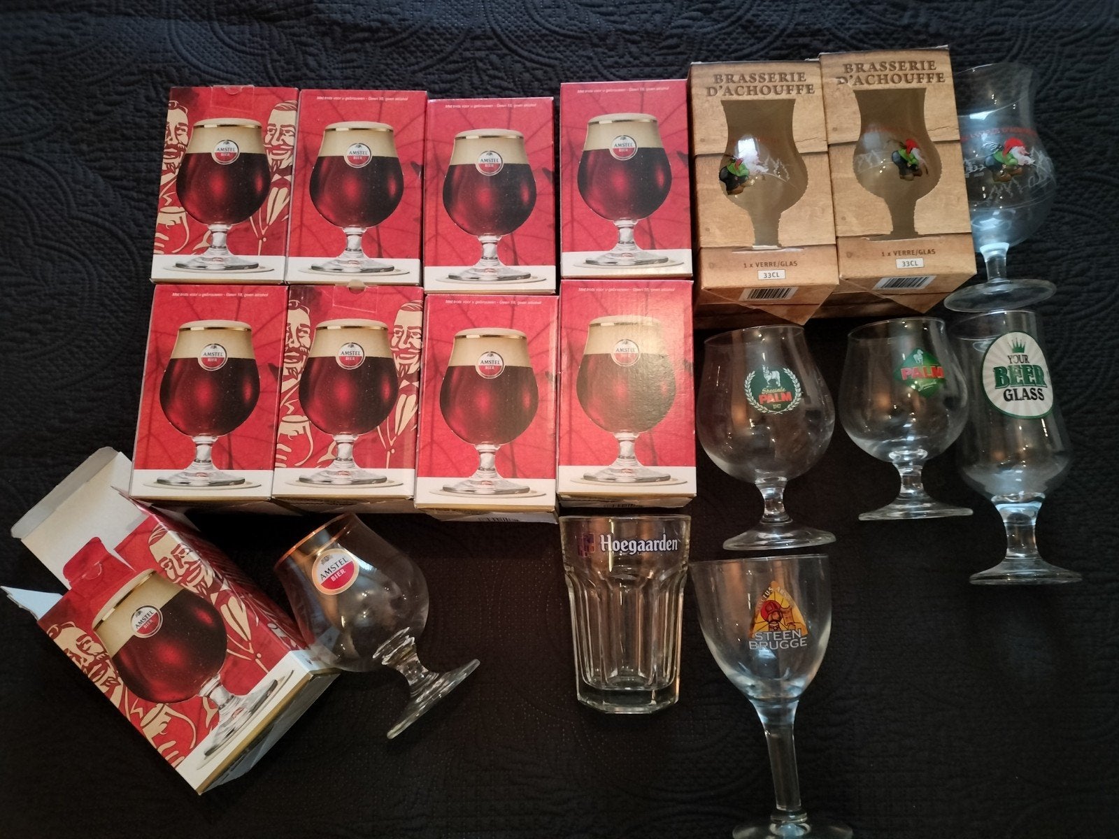Diverse bierglazen: Amstel, Hoegaarden, Palm, Chouffe, Ophalen of Verzenden, Gebruikt, Bierglas