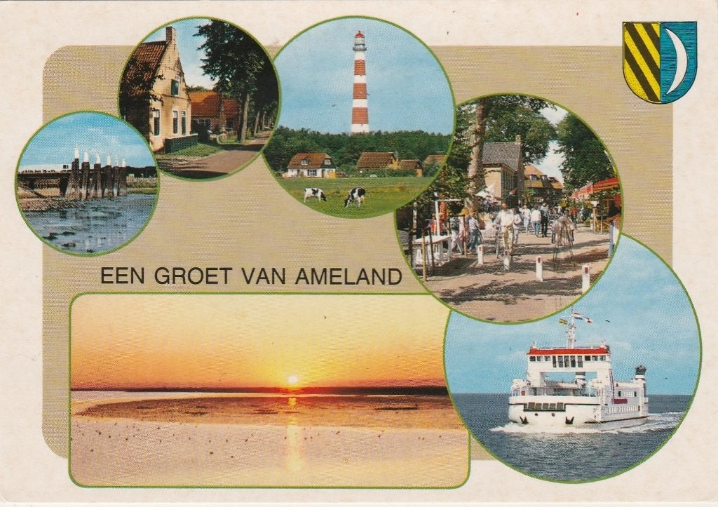 AMELAND Avond Steiger Centrum Veerboot, Verzenden, 1980 tot heden, Gelopen, Waddeneilanden