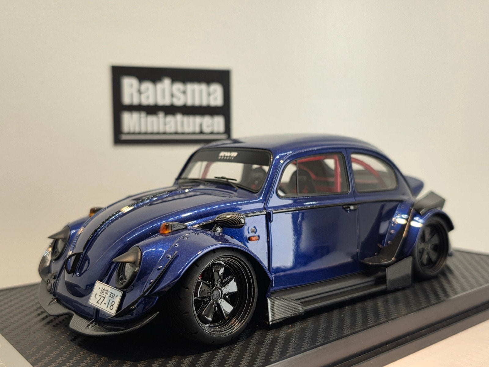 Volkswagen Kever(Beetle) Robert Design - Blauw 1:18 Radscale, Auto, Ophalen of Verzenden, Nieuw, Radscale 1:18 Robert Design