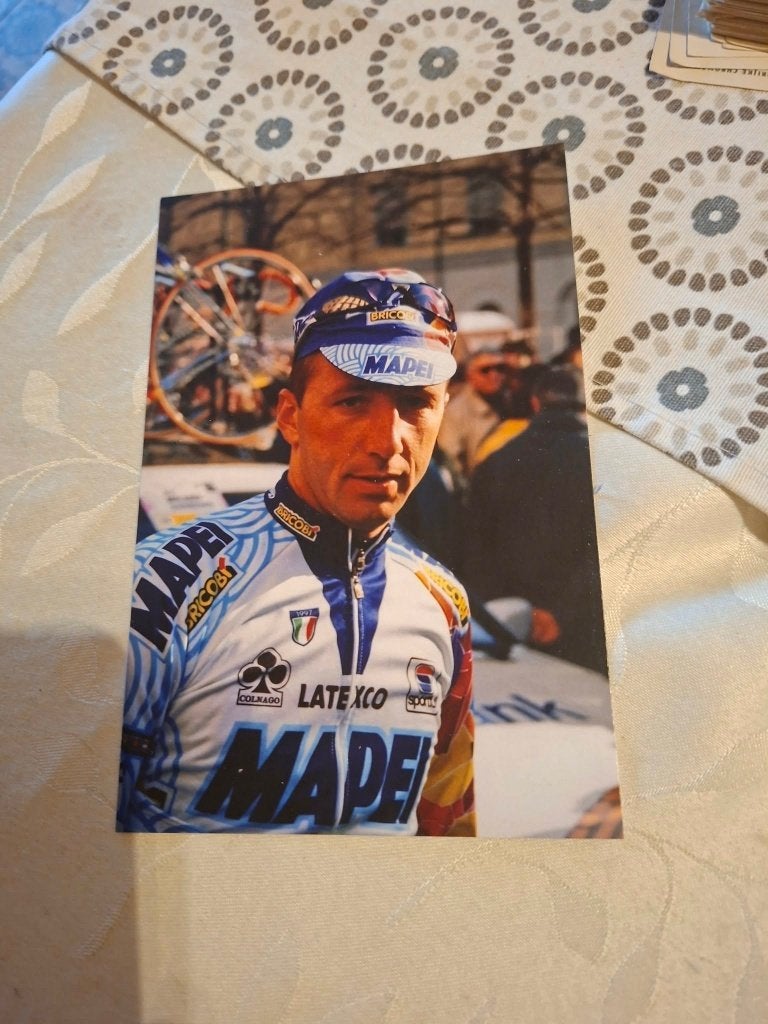 Foto (Repro) Andrea Tafi / Mapei, Verzenden, Zo goed als nieuw, Overige sporten, Poster, Plaatje of Sticker