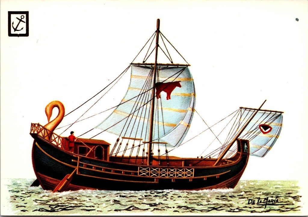 Geschiedenis van de zee - 8 oude ansichtkaarten XVI, Kaart, Foto of Prent, Zeilboot, Onbekend, Ophalen of Verzenden