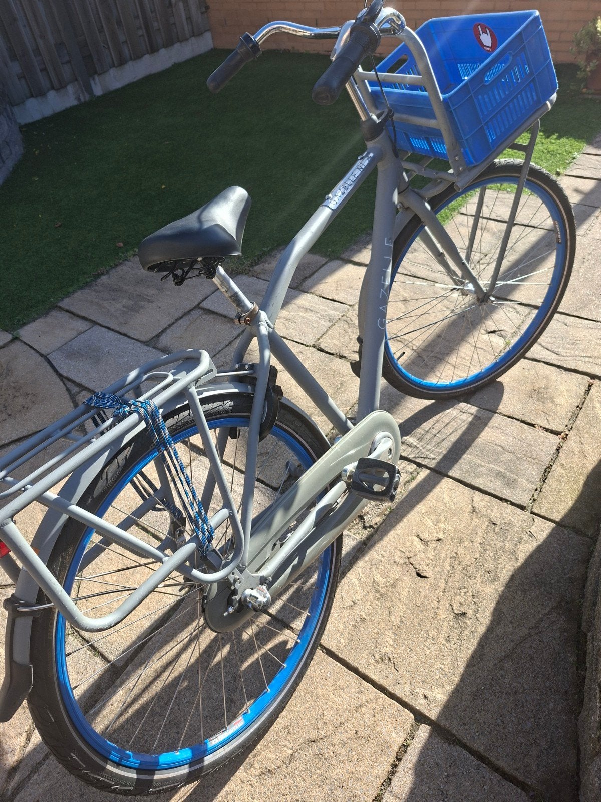 Gazelle NL jongens/herenfiets met Voordrager en Mand, Ophalen, Terugtraprem, Gebruikt, Versnellingen