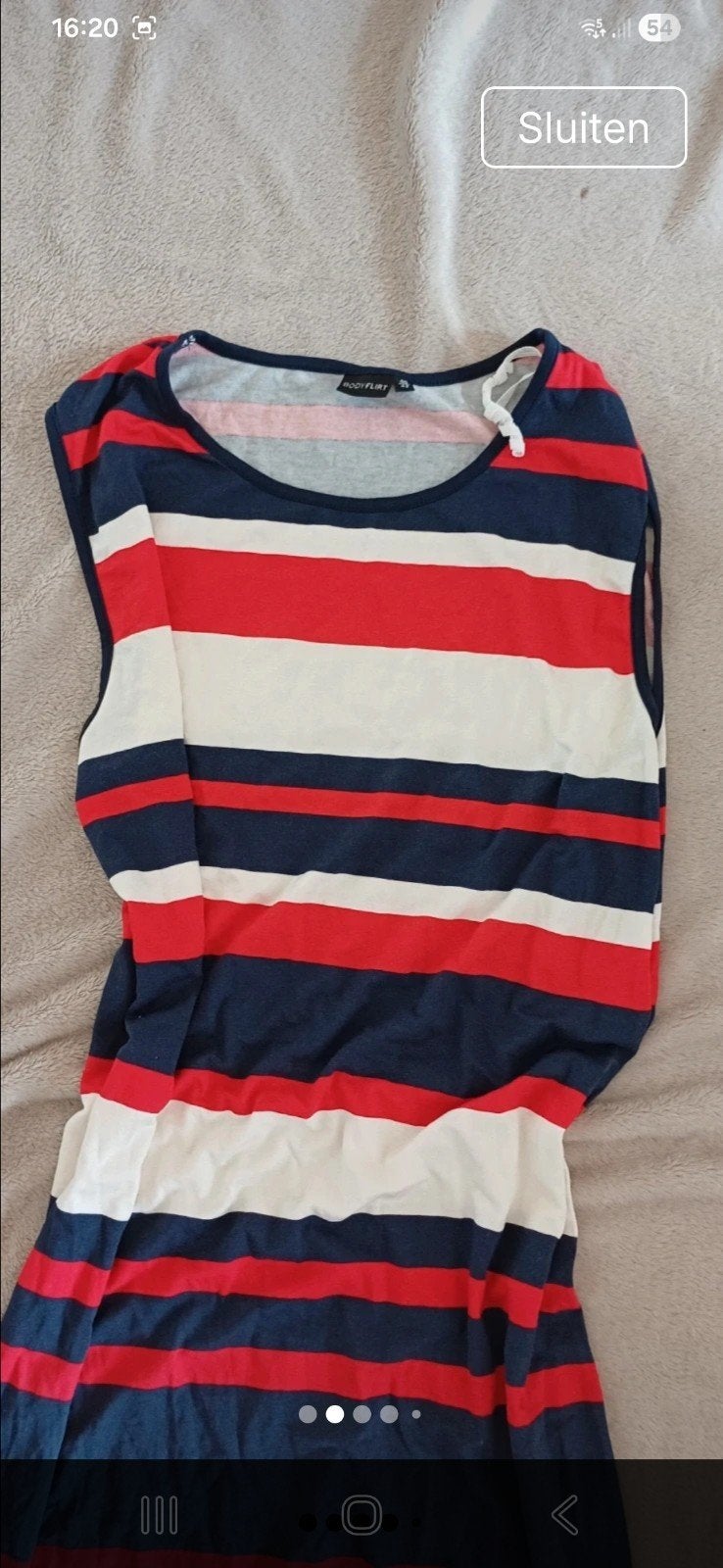 Koningsdag Bodyflirt rood wit blauw gestreept jurkje, maat 4, Bonprix, Overige kleuren, Maat 42/44 (L), Ophalen of Verzenden