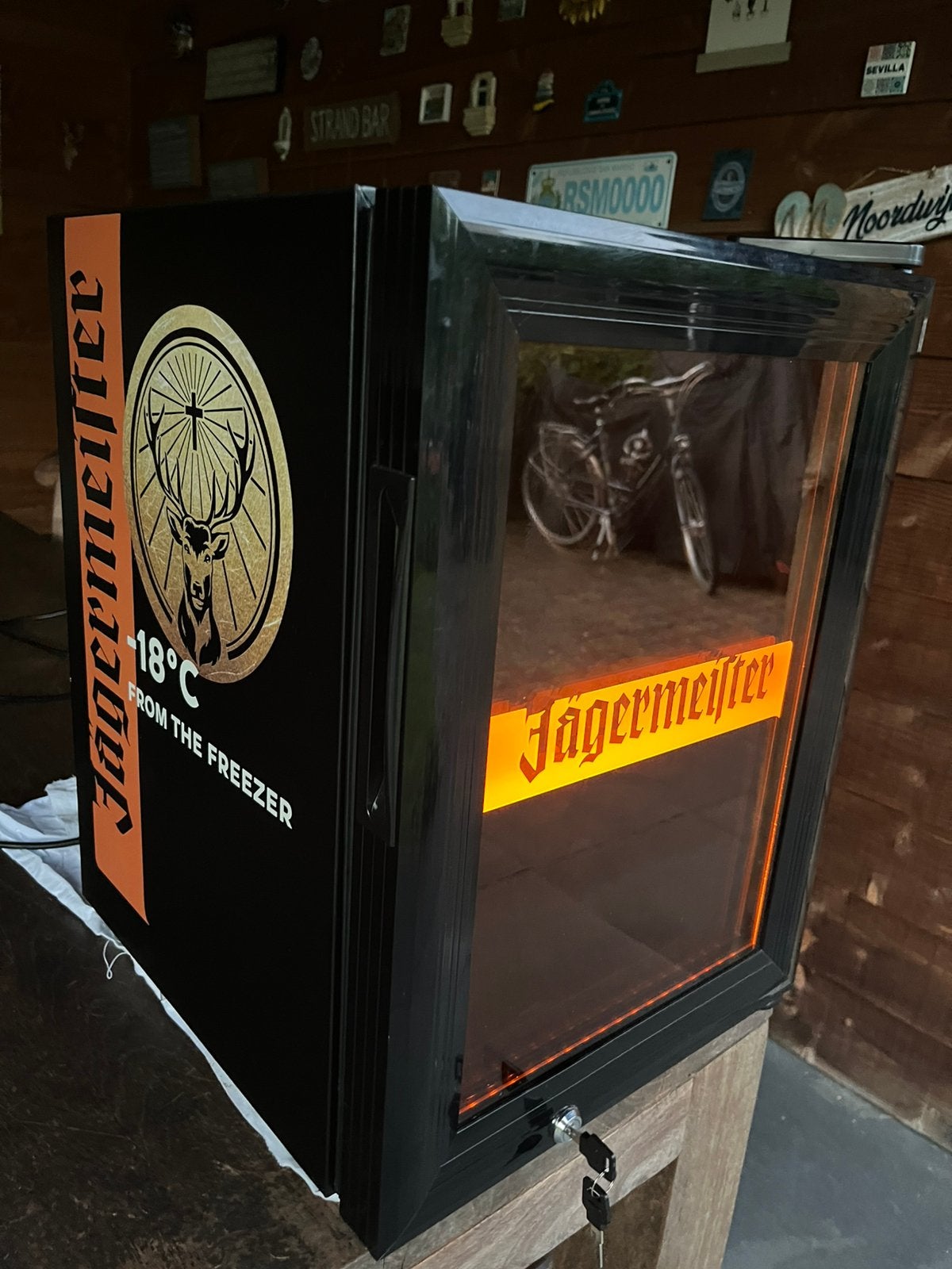 Jagermeister koelkast ZAGN MET SLEUTELS, Ophalen of Verzenden, Zo goed als nieuw