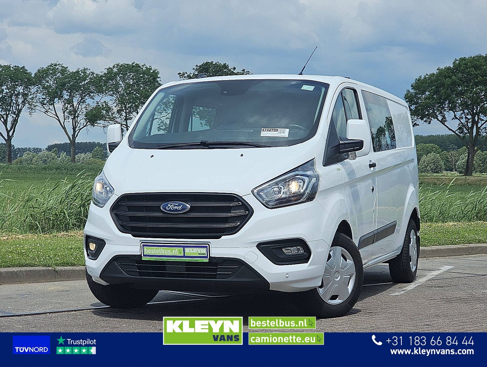 FORD TRANSIT CUSTOM 2.0 l2 dubbele cabine ac, Gebruikt, Euro 6, 129 pk, Wit