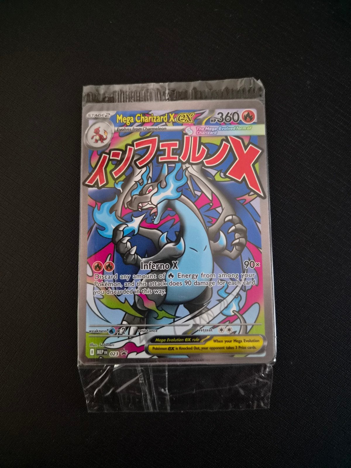 Pokémon TCG - 2 card Sealed Mega Charizard X EX Promo 023!, Ophalen of Verzenden, Nieuw, Losse kaart, Foil