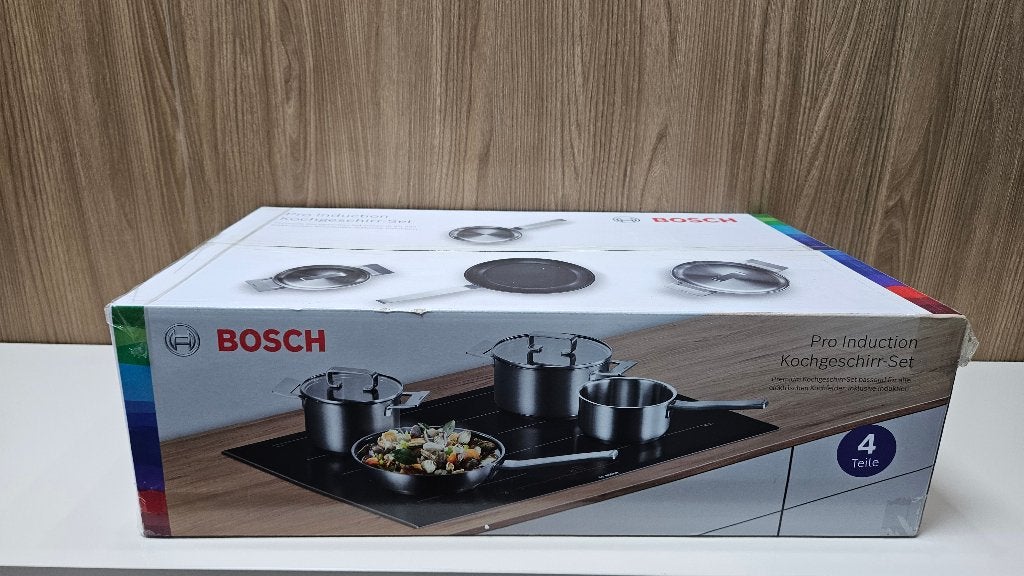 Nieuw in doos Bosch HEZ9SE040 pannenset, Ophalen, Nieuw, 50 tot 100 cm, Grijs