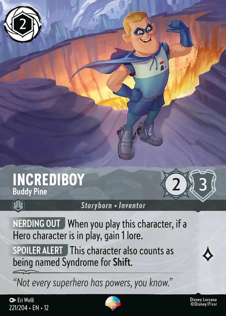 Disney Lorcana - Wilds Unknown - 012-221 - Incrediboy - Budd, Ophalen of Verzenden, Nieuw, Losse kaart, Foil
