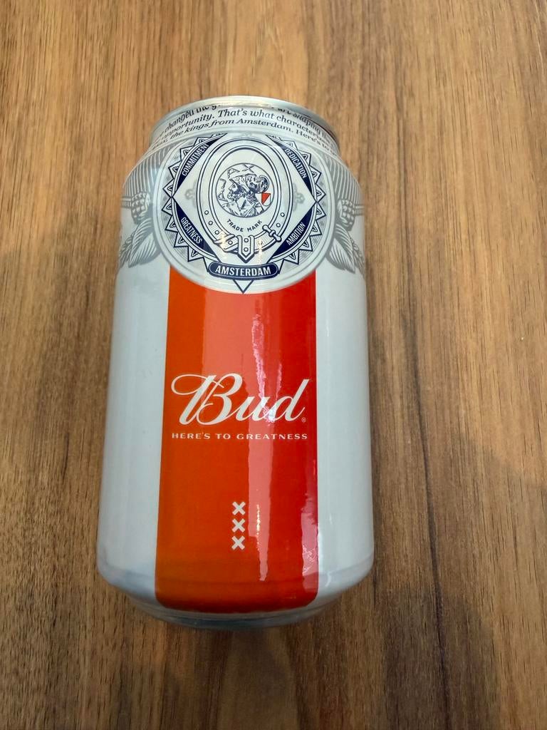 Ajax Bud Bier Limited Edition Blik - Amsterdam, Verzamelen, Ophalen of Verzenden, Nieuw, Overige typen, Overige merken