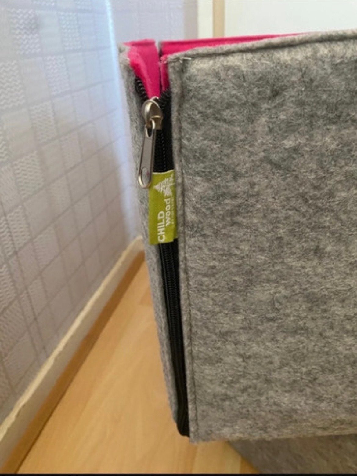 Childwood Opbergboxen Vilt Grijs/Roze met Bloemen (2 stuks), Ophalen of Verzenden, Gebruikt