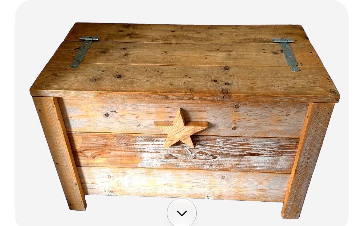 Houten Dekenkist met Ster - 110x60x70cm, Ophalen, 50 – 75, Gebruikt, 100 tot 150 cm
