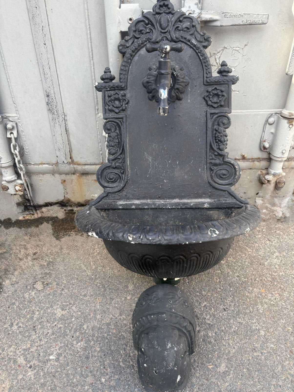 Gietijzeren wandfontein h 75 b 43, Ophalen, Gebruikt, Gietijzer, Fontein