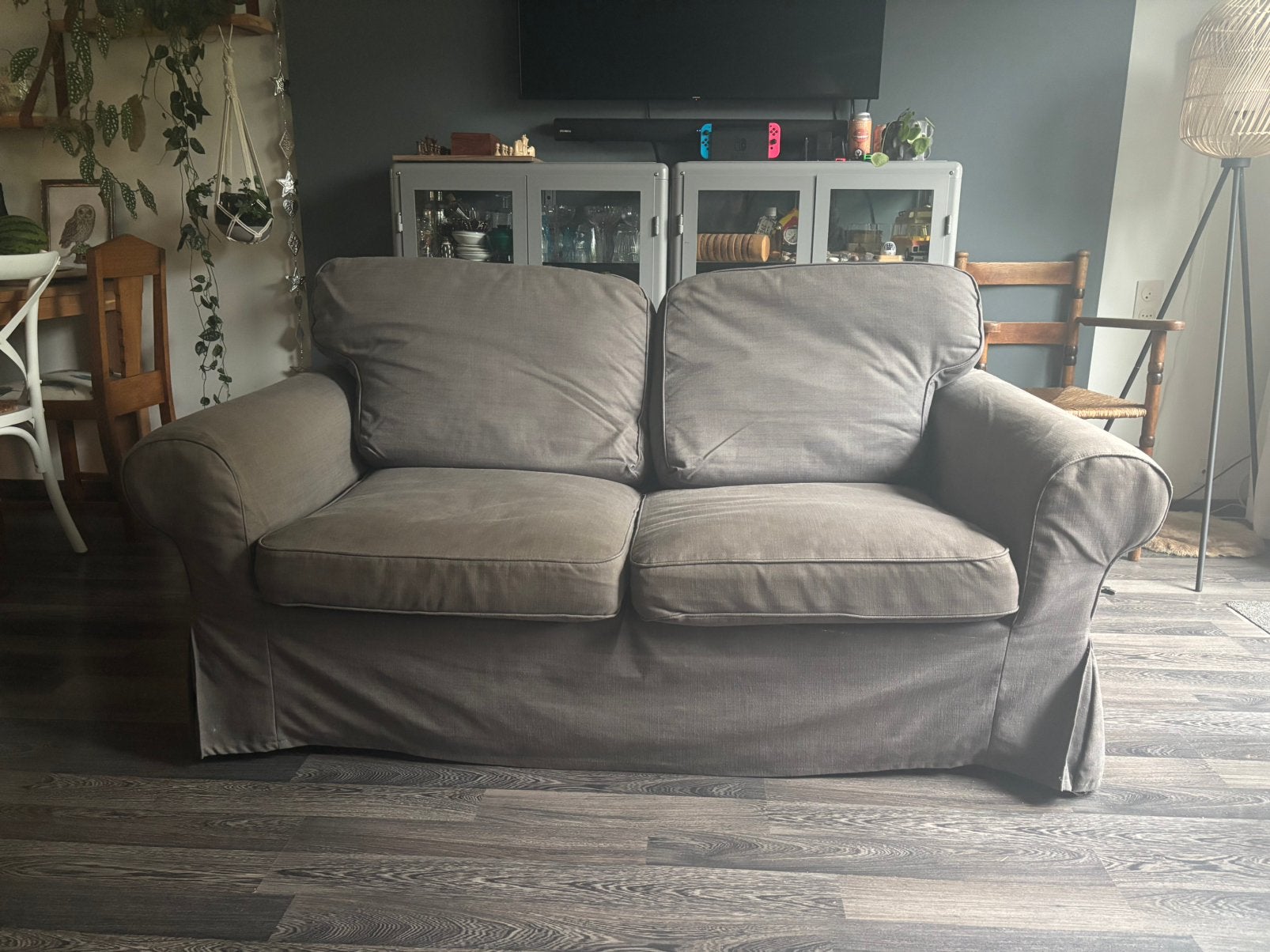 Ikea Ektorp 2-zits bank grijs, Ophalen, Gebruikt, Tweepersoons, 75 tot 100 cm