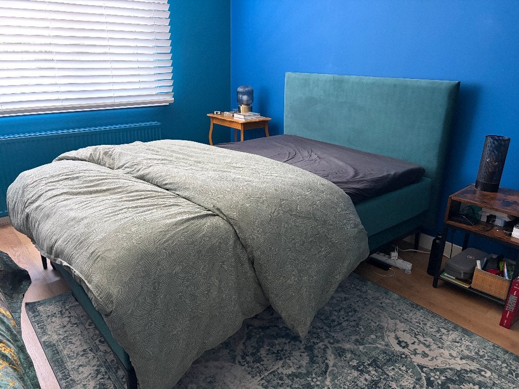 Boxspring - 140x210, Huis en Inrichting, Slaapkamer | Boxsprings, Ophalen, Gebruikt, 210 cm, Tweepersoons