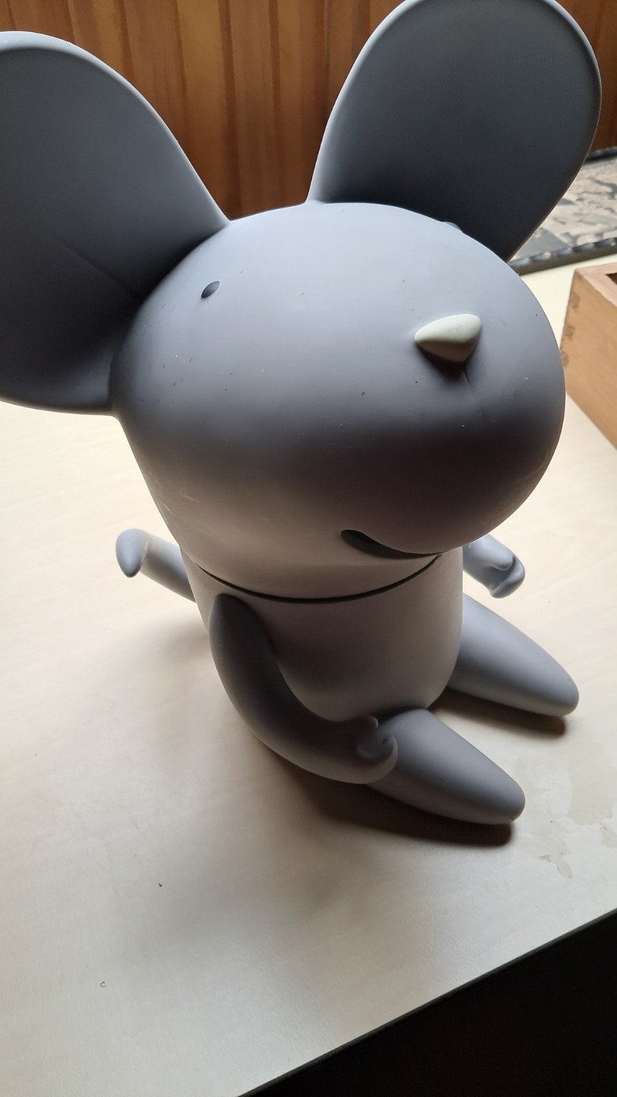 Grote grijze plastic muis spaarpot/fooienpot - MIC, Ophalen of Verzenden