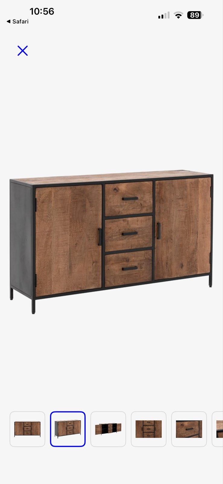 Dressoir Zida Goossens Wonen - Urban Industrieel, Ophalen, 50 tot 100 cm, Zo goed als nieuw, Met lade(s)