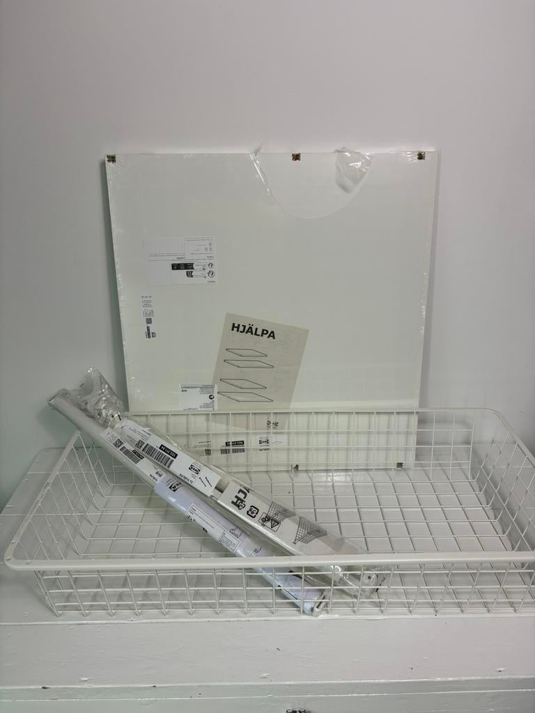 Ikea Hjalpa plank, mand en kledingroede, Zo goed als nieuw, Minder dan 100 cm, 25 tot 50 cm, 50 tot 100 cm