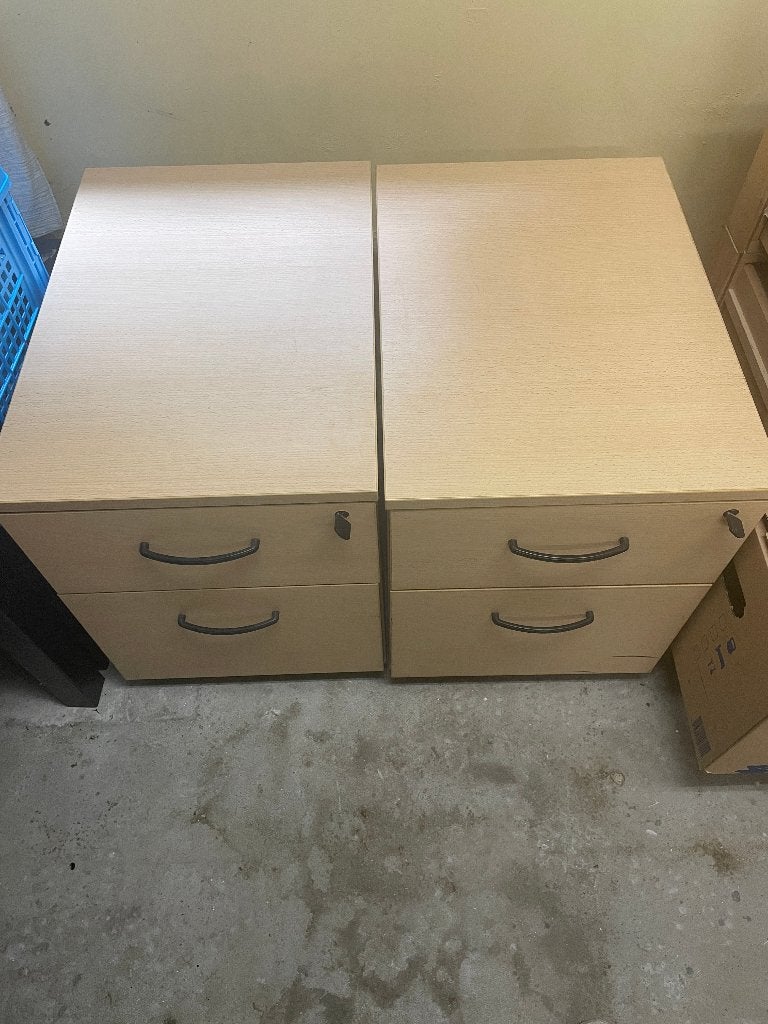 2x kantoor ladeblok archiefkast met slot, Huis en Inrichting, Kasten | Roldeurkasten en Archiefkasten, Ophalen, Minder dan 50 cm