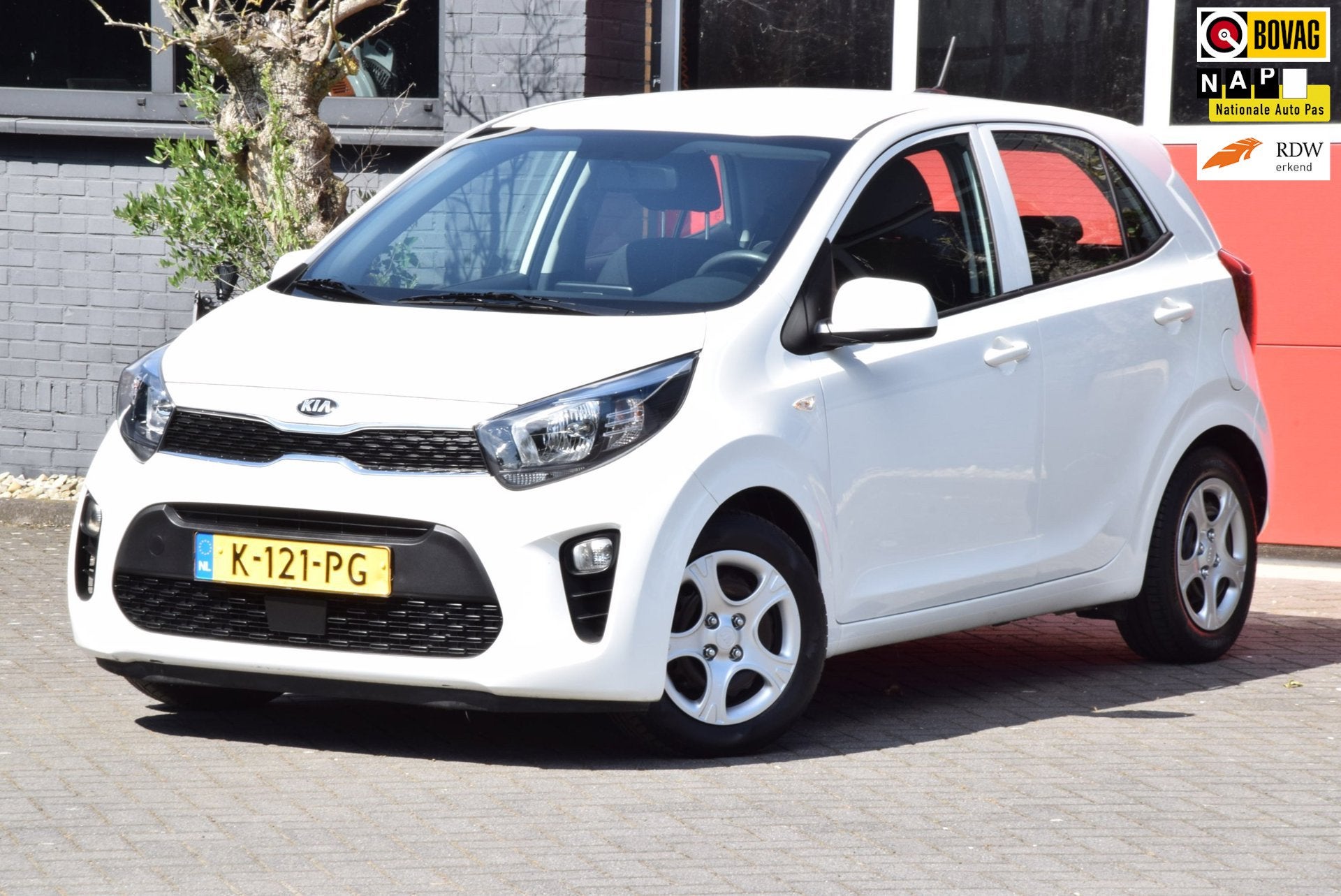 Kia Picanto 1.0 DPi ComfortLine 5p 2021 Airco cruise control, Auto's, Voorwielaandrijving, Dealer onderhouden, Stof, Wit