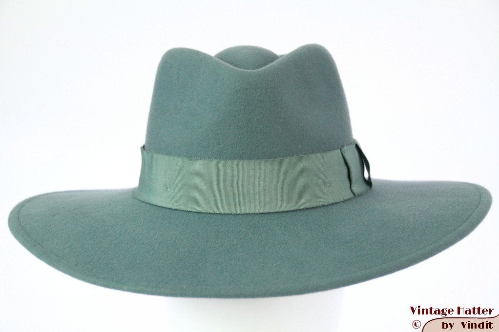 Wijde dames gleufhoed Brixton Joanna turkoise groen 56,5 new