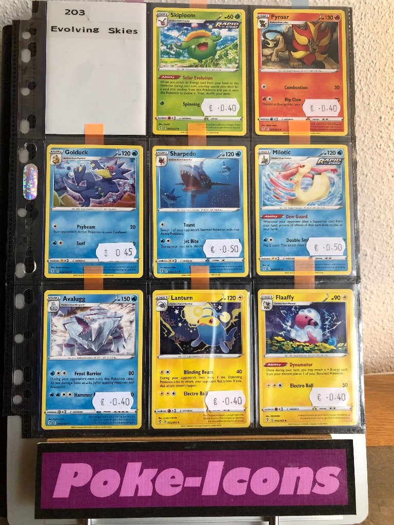 2021 SW&SH 203 Evolving Skies (Non-Holo's), Ophalen of Verzenden, Zo goed als nieuw, Meerdere kaarten