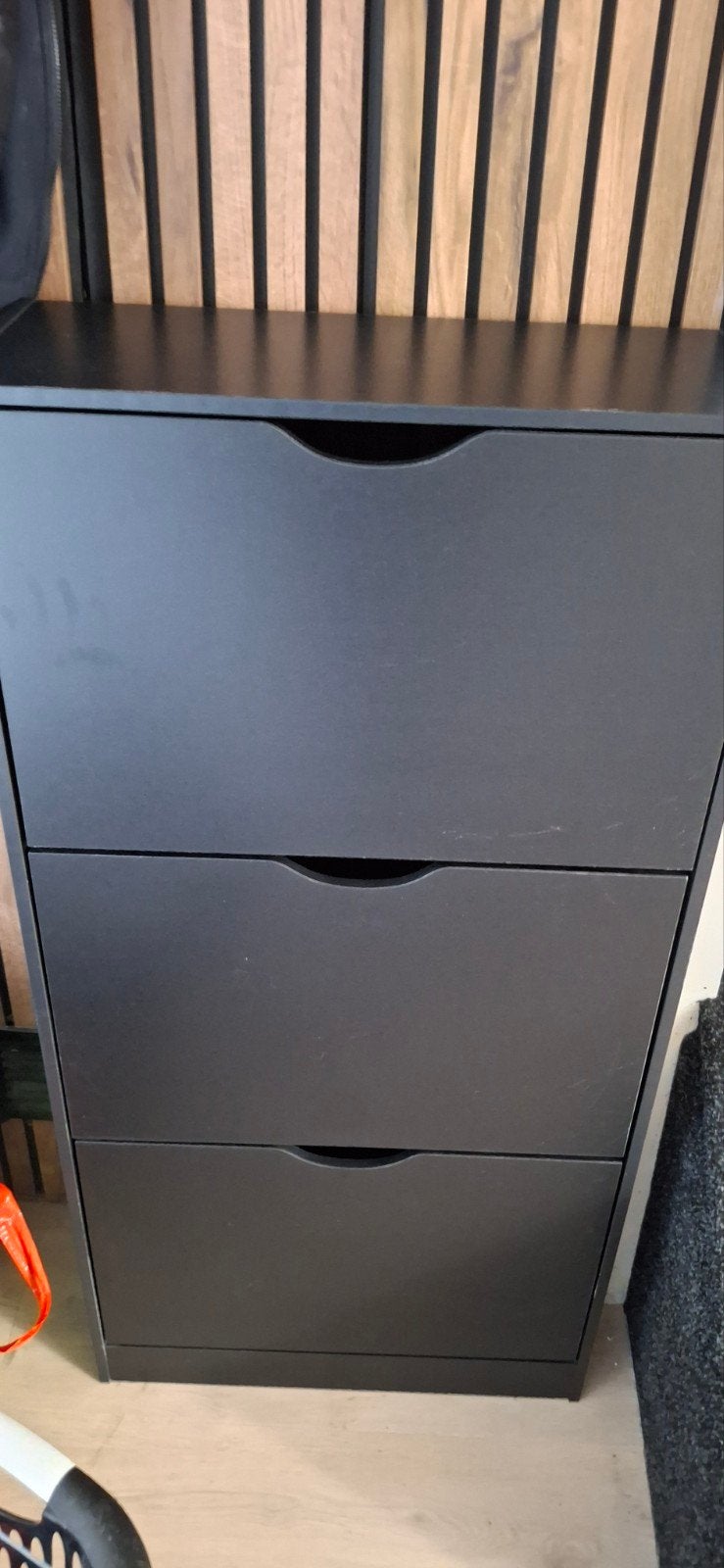 Zwart schoenenkast met 3 vakken, Huis en Inrichting, Ophalen, Gebruikt, Modern