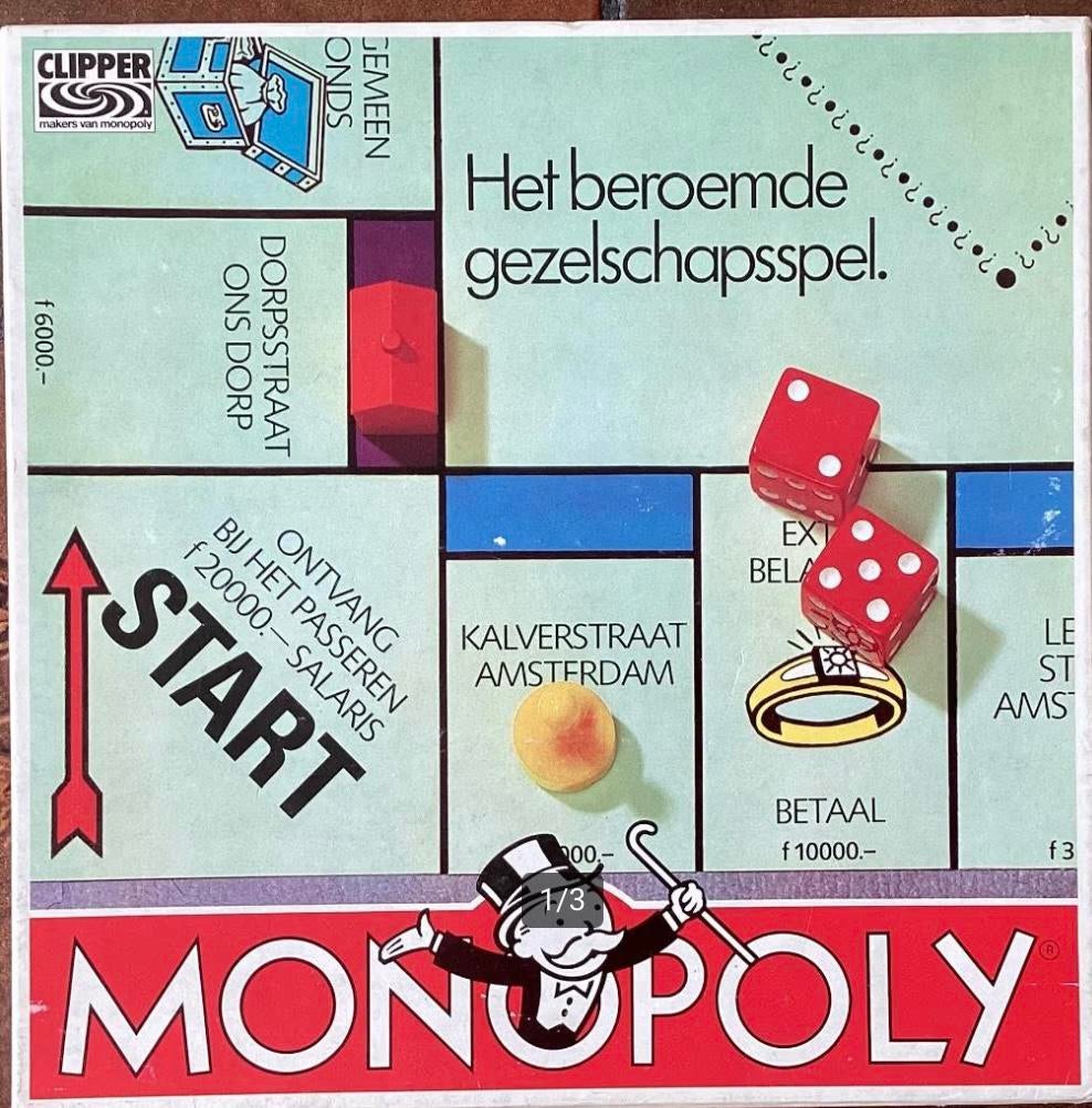 Vintage Monopoly – Clipper 1982, met Guldens, Ophalen of Verzenden, Zo goed als nieuw