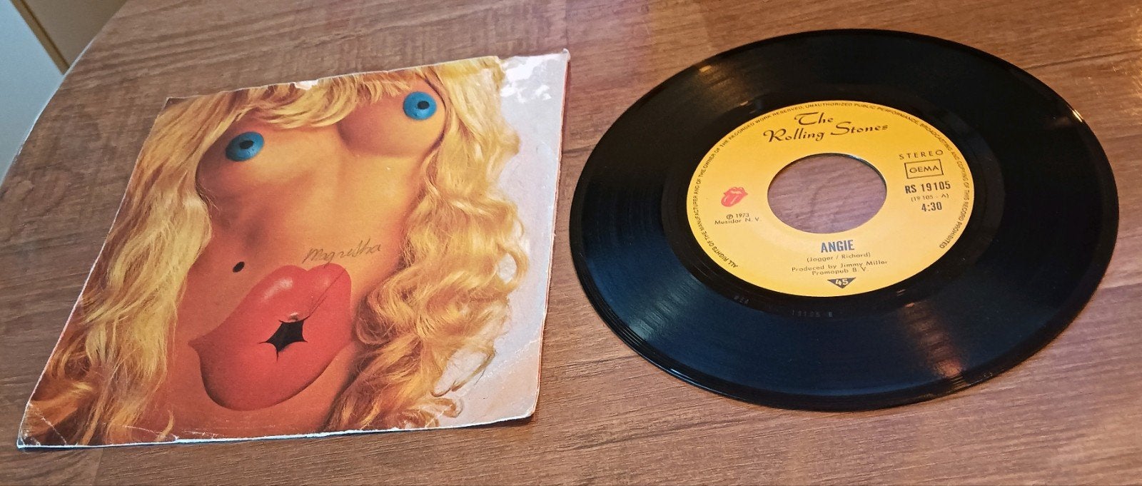 The Rolling Stones - Angie / Silver Train (Single), Fotohoes, 7 inch, Ophalen of Verzenden, Zo goed als nieuw